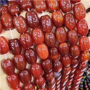 Natural Agate Barrel Beads Red Dye AB-Grade, approx 13-18mm, 22pcs per st [GA2337]
