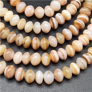 Striped Agate Beads Smooth Rondelle Natural Color, approx 6x8mm [GA2349]