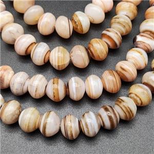 Brown Striped Agate Beads Smooth Rondelle Natural Color, approx 8x10mm [GA2351]