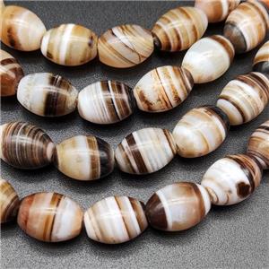 Coffee Striped Agate Barrel Beads Natural Color, approx 10-14mm [GA2355]