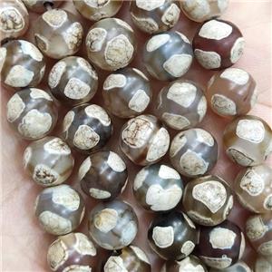 Tibetan Agate Round Beads Smooth, approx 10mm dia [GA2360]