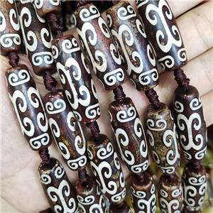Tibetan Agate Rice Beads, approx 14-40mm [GA2377]