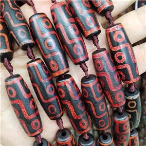Red Black Fire Tibetan Agate Rice Beads Evil Eye, approx 14-40mm [GA2379]