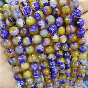 Dye Agate Beads Faceted Round Purple, approx 12mm dia [GA2381-12MM]