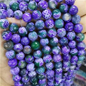 Dye Agate Beads Faceted Round Purple, approx 12mm dia [GA2382-12MM]