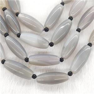 Natural Gray Agate Rice Beads Smooth, approx 12-30mm [GA2396]