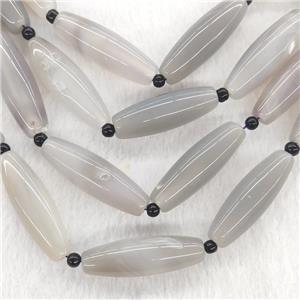 Natural Gray Agate Rice Beads, approx 12-38mm [GA2397]