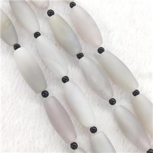 Natural Gray Agate Rice Beads Matte, approx 12-30mm [GA2398]