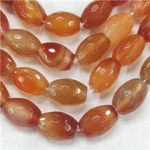 Natural Red Carnelian Beads Faceted Barrel, approx 13-18mm [GA2403]