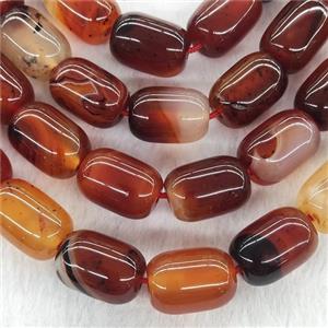 Red Fancy Agate Barrel Beads Smooth, approx 14-20mm [GA2426]