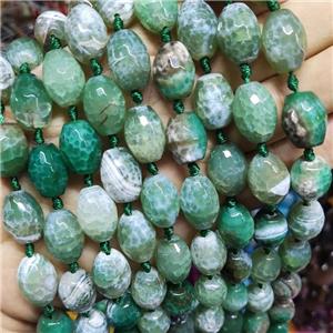 Green Fire Agate Barrel Beads Faceted, approx 13-18mm [GA2433]