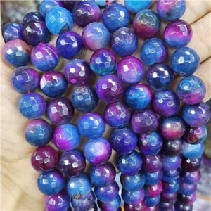 Dye Agate Beads Faceted Round Multicolor, approx 14mm dia [GA2437]