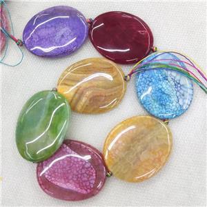 Natural Agate Slice Beads Dye Mix Color, approx 35-50mm [GA2440]
