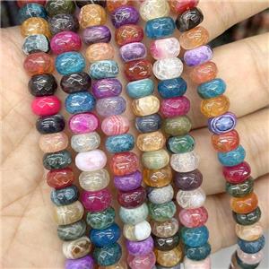 Natural Agate Rondelle Beads Dye Faceted Multicolor, approx 5x8mm [GA2525]