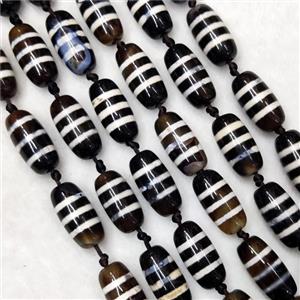 Tibetan DZi Agate Beads Barrel Line, approx 10-20mm, 18pcs per st [GA2549]