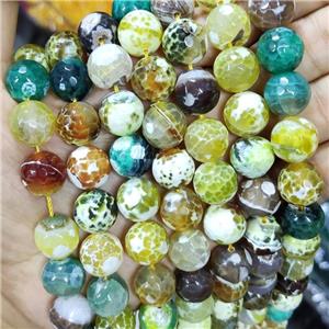 Yellow Fired Agate Beads Faceted Round B-Grade, approx 14mm dia [GA2592]