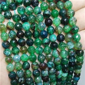 Green Agate Beads Faceted Round Dye, approx 8mm dia [GA2602]