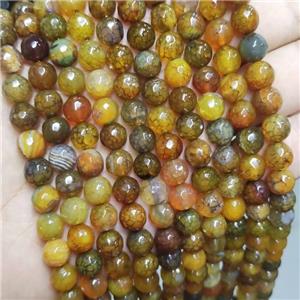 Agate Beads Faceted Round Dye, approx 8mm dia [GA2605]