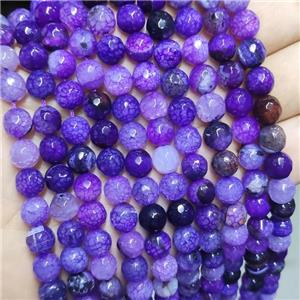 Purple Agate Beads Faceted Round Dye, approx 8mm dia [GA2608]
