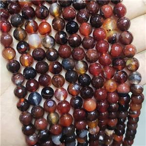 Fancy Agate Beads Faceted Round, approx 8mm dia [GA2611]