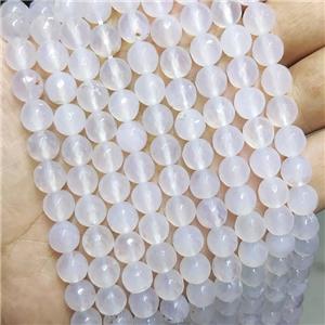 White Agate Beads Faceted Round, approx 8mm dia [GA2614]