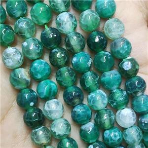 Green Fire Agate Beads Faceted Round, approx 8mm dia [GA2625]