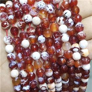 Red Fire Agate Beads Faceted Round, approx 8mm dia [GA2627]
