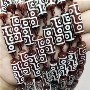 Red Tibetan Agate Rice Beads Evil Eye, approx 10-30mm, 10pcs per st [GA2633]