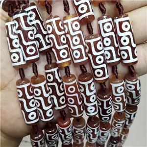 Orange Tibetan Agate Rice Beads Evil Eye, approx 10-30mm, 10pcs per st [GA2634]