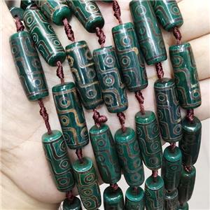 Green Tibetan Agate Rice Beads Evil Eye, approx 10-30mm, 10pcs per st [GA2638]