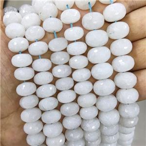 White Crystal Quartz Beads Faceted Rondelle, approx 14mm [GA2659-14MM]