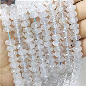 Clear Crystal Quartz Beads Faceted Rondelle, approx 10mm [GA2662]
