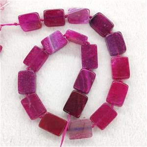 Hotpink Veins Agate Rectangle Beads, approx 15-20mm [GA2671]