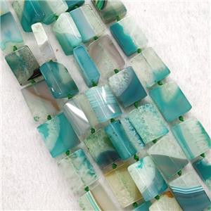 Green Agate Rectangle Beads Dye, approx 15-20mm [GA2675]