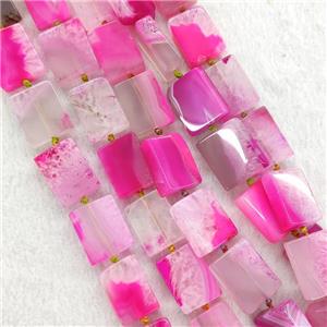 Hotpink Agate Rectangle Beads Dye, approx 15-20mm [GA2676]