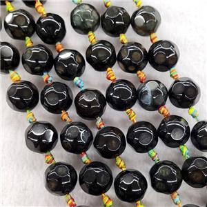 Natural Agate Round Beads Faceted Dye, approx 16mm [GA2699]