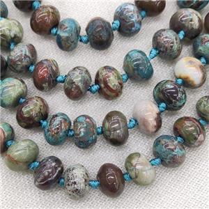 Blue Ocean Jasper Beads Smooth Rondelle Dye, approx 14mm [GA2713-14MM]