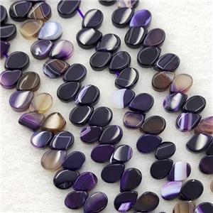 Purple Stripe Agate Teardrop Beads Topdrilled, approx 5-8mm [GA2717]
