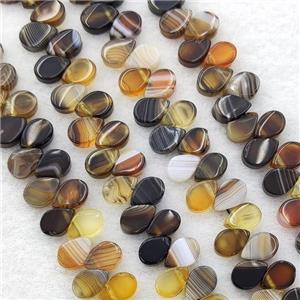 Amber Brown Stripe Agate Teardrop Beads Topdrilled, approx 5-8mm [GA2720]