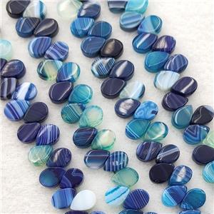 Blue Stripe Agate Teardrop Beads Topdrilled, approx 5-8mm [GA2722]