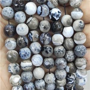 Fire Agate Beads Faceted Round, approx 10mm dia [GA2729-10MM]