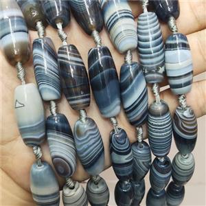 Natural Stripe Agate Beads Rice Smooth, approx 13-30mm, 8pcs per st [GA2753]