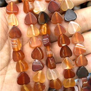 Natural Agate Beads Heart Red Dye, approx 10mm [GA2783]