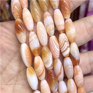 Red Stripe Agate Rice Beads Dye, approx 8-30mm [GA2789-8X30MM]