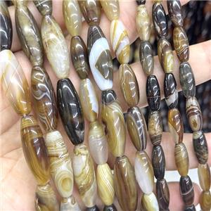 Stripe Agate Rice Beads Dye, approx 6-16mm [GA2796-6X16MM]