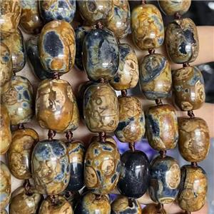 Natural Agate Beads Barrel Fired Coffee Dye, approx 13-17mm [GA2817]