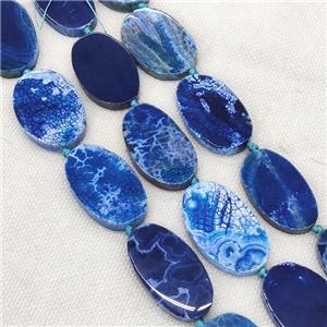 Natural Veins Agate Beads Freeform Slice Flat Blue Dye, approx 25-48mm [GA2825]
