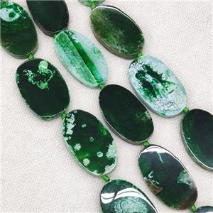 Natural Veins Agate Beads Freeform Slice Flat Green Dye, approx 25-48mm [GA2828]