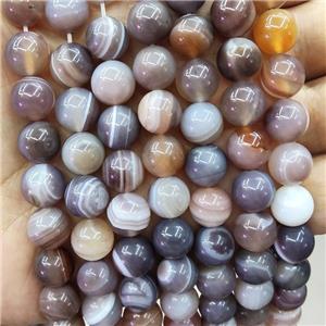 Natural Botswana Agate Beads Smooth Round, approx 10mm dia [GA2832]