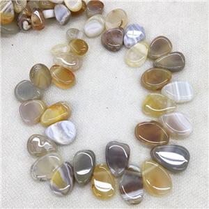 Natural Botswana Agate Beads Teardrop Graduated Topdrilled, approx 15-30mm [GA2859]